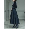 Solid color texture long sleeved elegant French dress for women